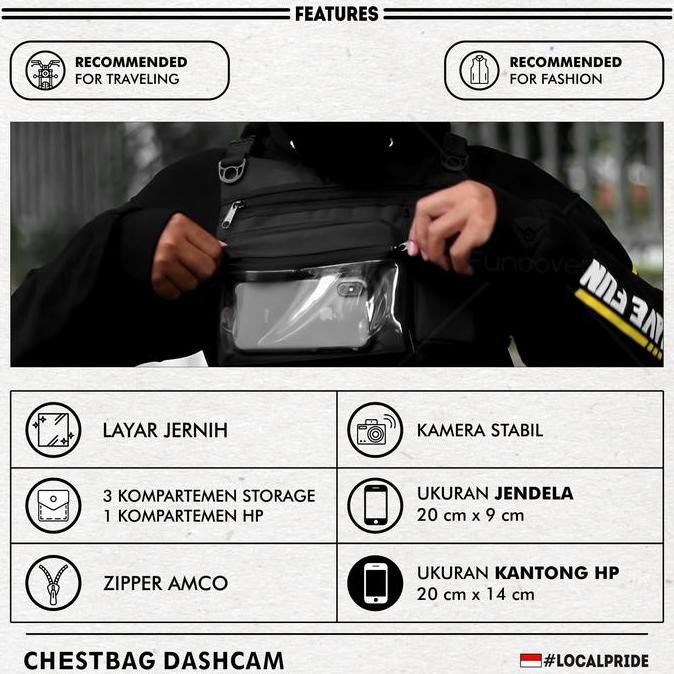 Chestbag Tas Dada Tactical Record Candid Camera Gadget Motor Funcover