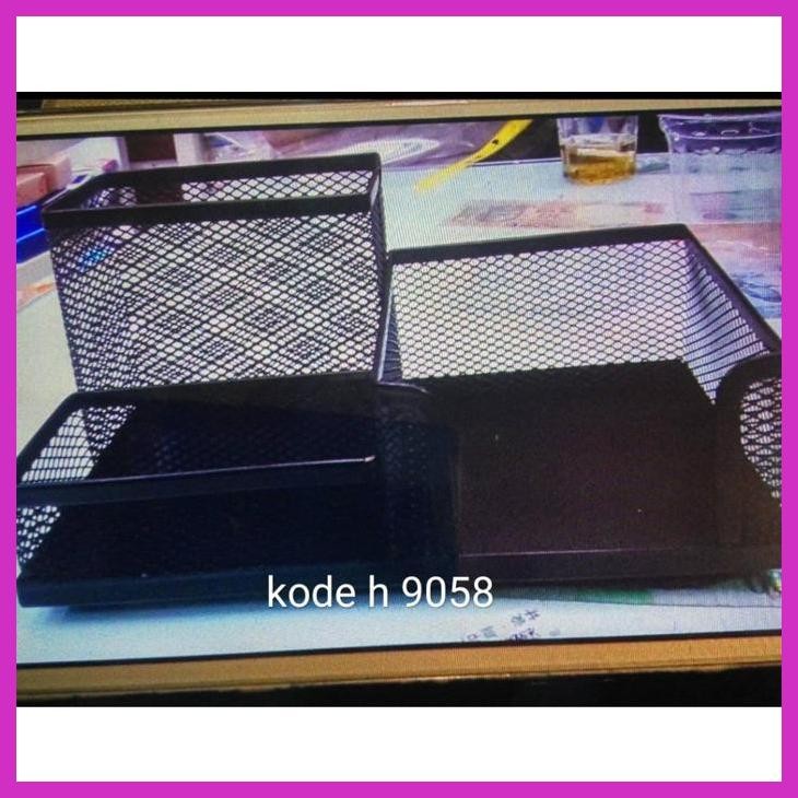 (SEKOLAH) DESK SET  PEN HOLDER MEJA TEMPAT BALLPOINT JARING H 9058 MICRO DS 20 PRIVASI AMAN