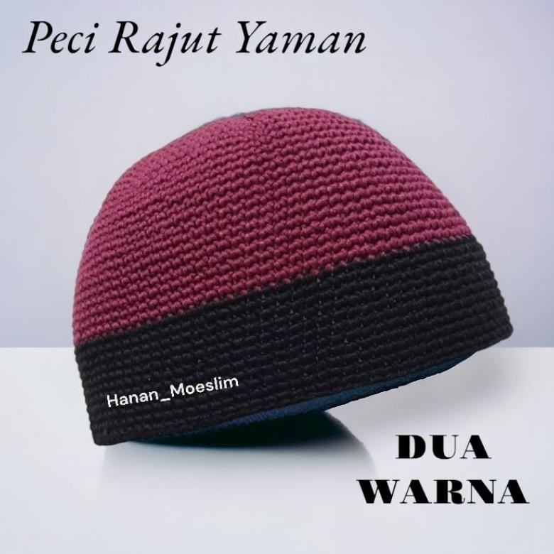 Peci Pakistan Peci Rajut Yaman 2 Warna Peci Dewasa Peci Handmade Fashion Muslim Pria Tw39