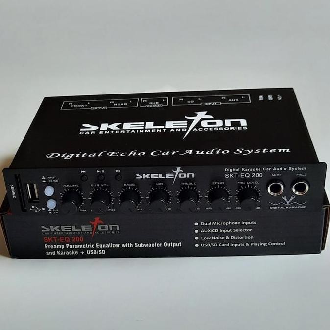 Preamp Parametric Equalizer Mobil Dengan Subwoofer Output Dan Karaoke + Usb/Sd