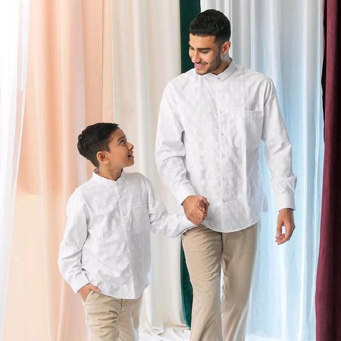 Casella Baju Koko Pria Lengan Panjang | Koko Couple Ayah-Anak Nizar Edition