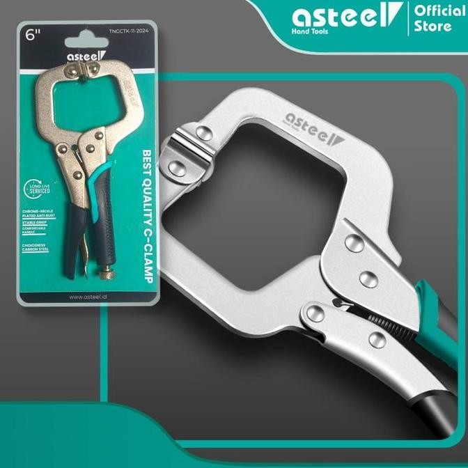 Asteel Tang Jepit Catok Kunci Mini Locking Plier C Clamp Swivel Lock Tang Jepit Catok - Tang Catok -