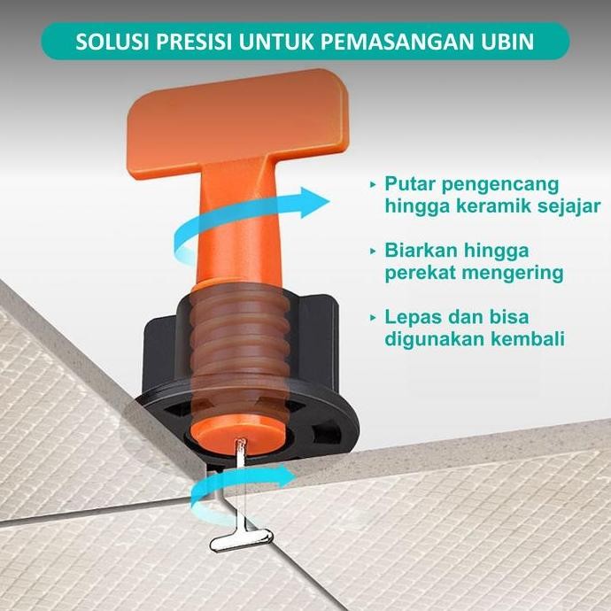 Asteel Alat Pengunci Perata Pasang Keramik Tipe Putar 1 Buah Berkualitas