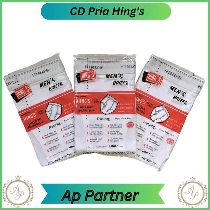 Promo [6 Pcs] Celana Dalam Laki-laki HING Putih Bahan Katun 32-42 | Grosir Celana Dalam Pria Hings N