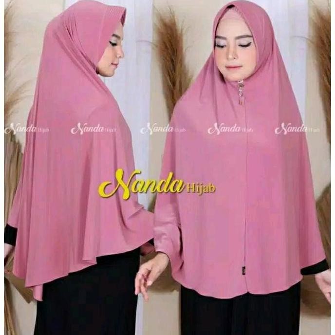 Promo Bergo Instant Jersey Korea Super XL By Nanda Hijab COD