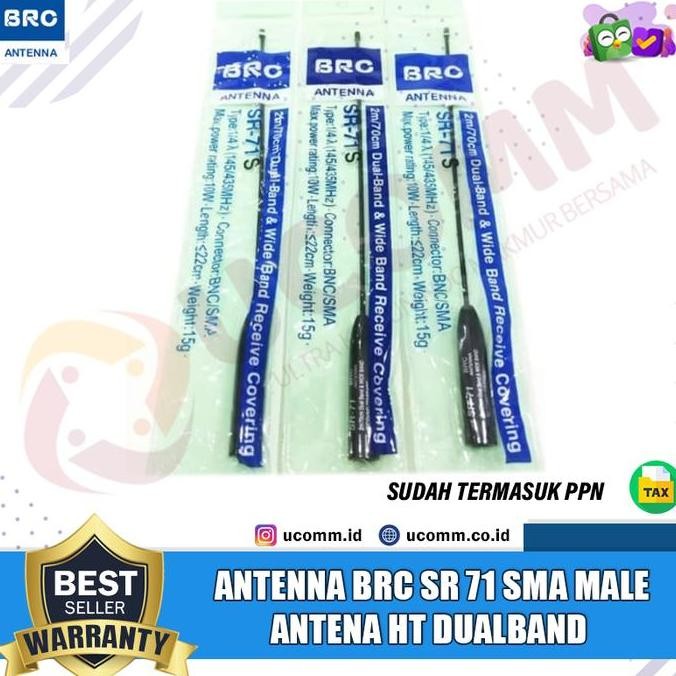 BEBAS ONGKIR - Antenna BRC SR 71s Sma Male Antena HT Dualband BRC Sr71s Sr-71s Male Brc Original