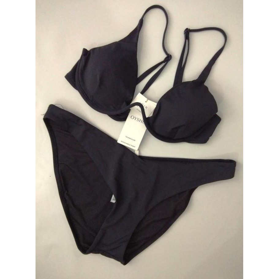 Oysho Original Plain Black Bikini with Underwire - Swimwear Baju Pakaian Renang Wanita - size M
