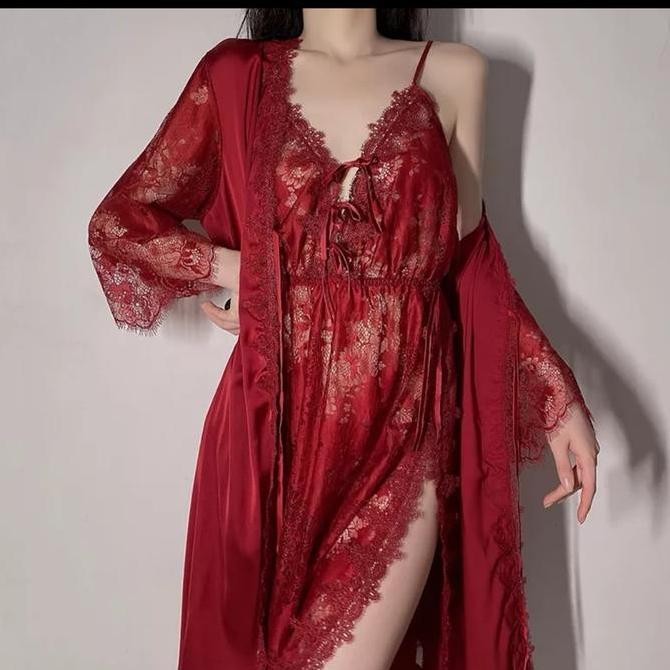 SET LINGERIE KIMONO G STRING