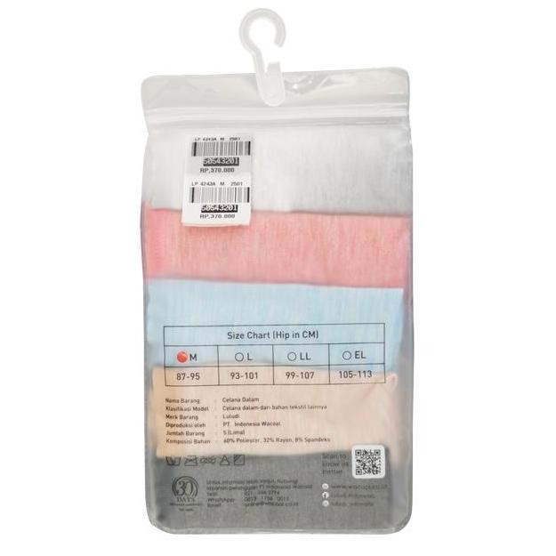 TERMURAH - Luludi Saver Pack Panty LP 4243A - Melange Fabric - Midi Brief