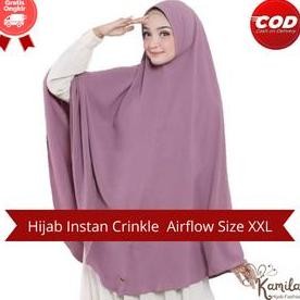 Promo Jilbab Hijab Kerudung Syar'i Jumbo Bergo Instan Besar Pet Antem Bahan Crinkle Airflow Seragama