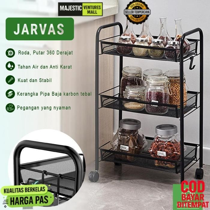 Diskon Cadillac Jarvas Rak Dapur Penyimpanan Troli Kamar Mandi 3 Susun Cdlc0002 Diskon