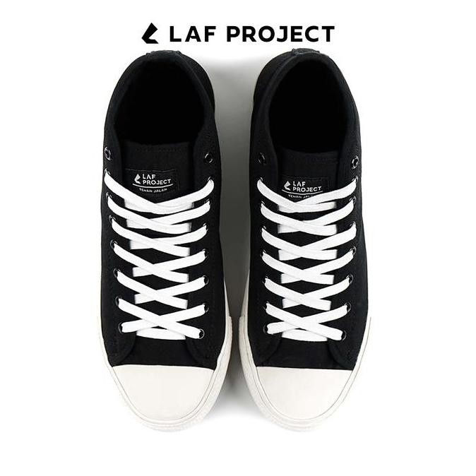 Sepatu Vulcanized High Pria Wanita Sneakers Casual Hitam Putih Velox Laf Project