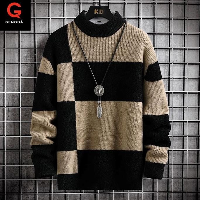 Rajut Vino Sweater Pria Keren Bahan Premium Switer Cowok Kekinian Korea Style Terbaru Outfit Kekinia