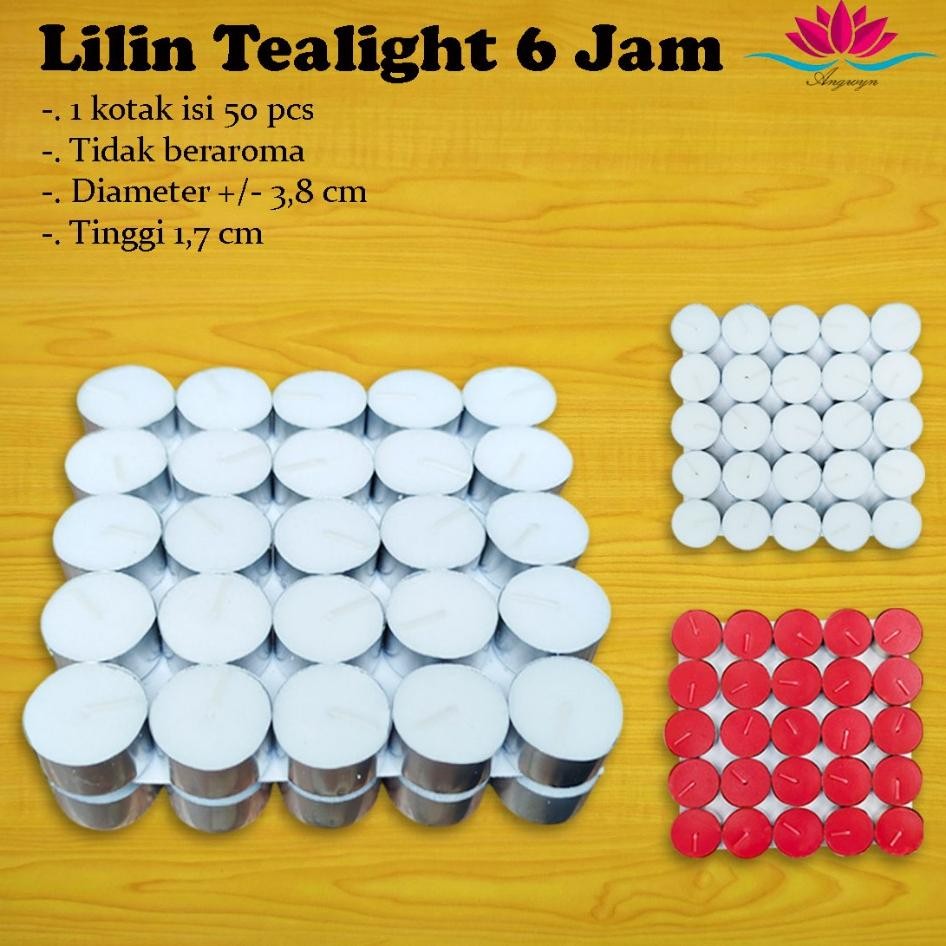 Lilin Tealht Lilin Kaleng 6 Jam Isi 50 Pcs