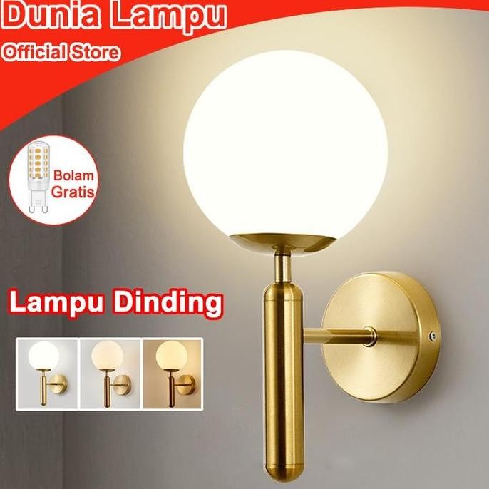 Dunia Lampu Lampu Dinding Modern Gold Lampu Dinding Minimalis Modern 39625  Lolypop Glass Ball Wall 
