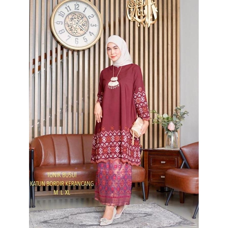 Tunik wanita terbaru kekinian brand kamari katun bordir kerancang elegan mewah ZS