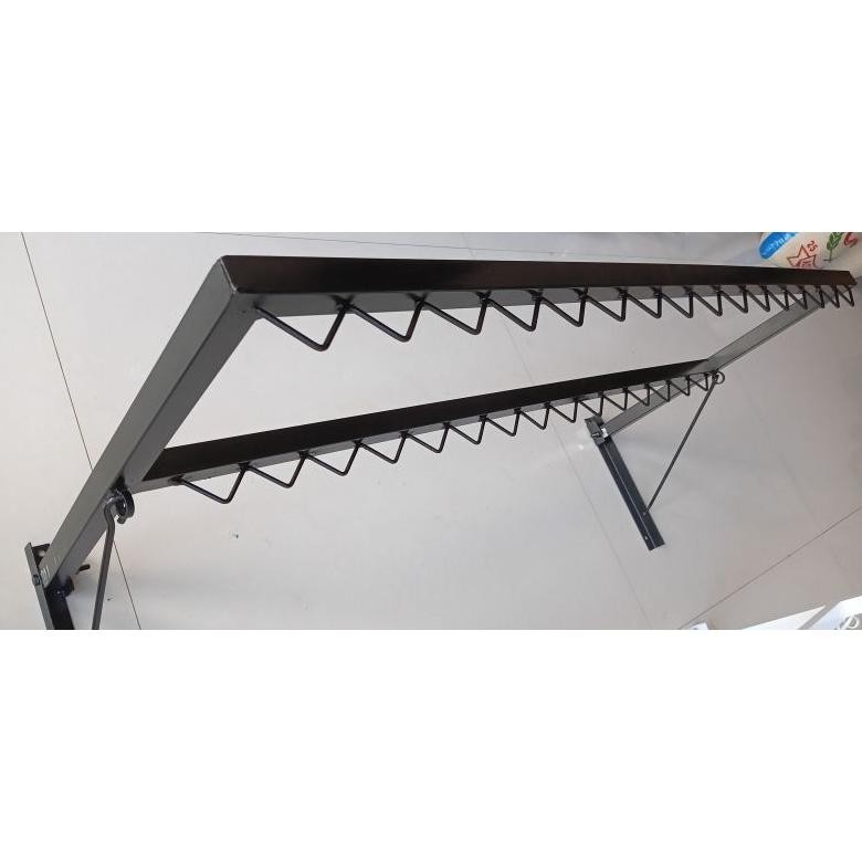 Jemuran Baju Tempel Dinding Lipat panjang 125 cm dan 150 cm