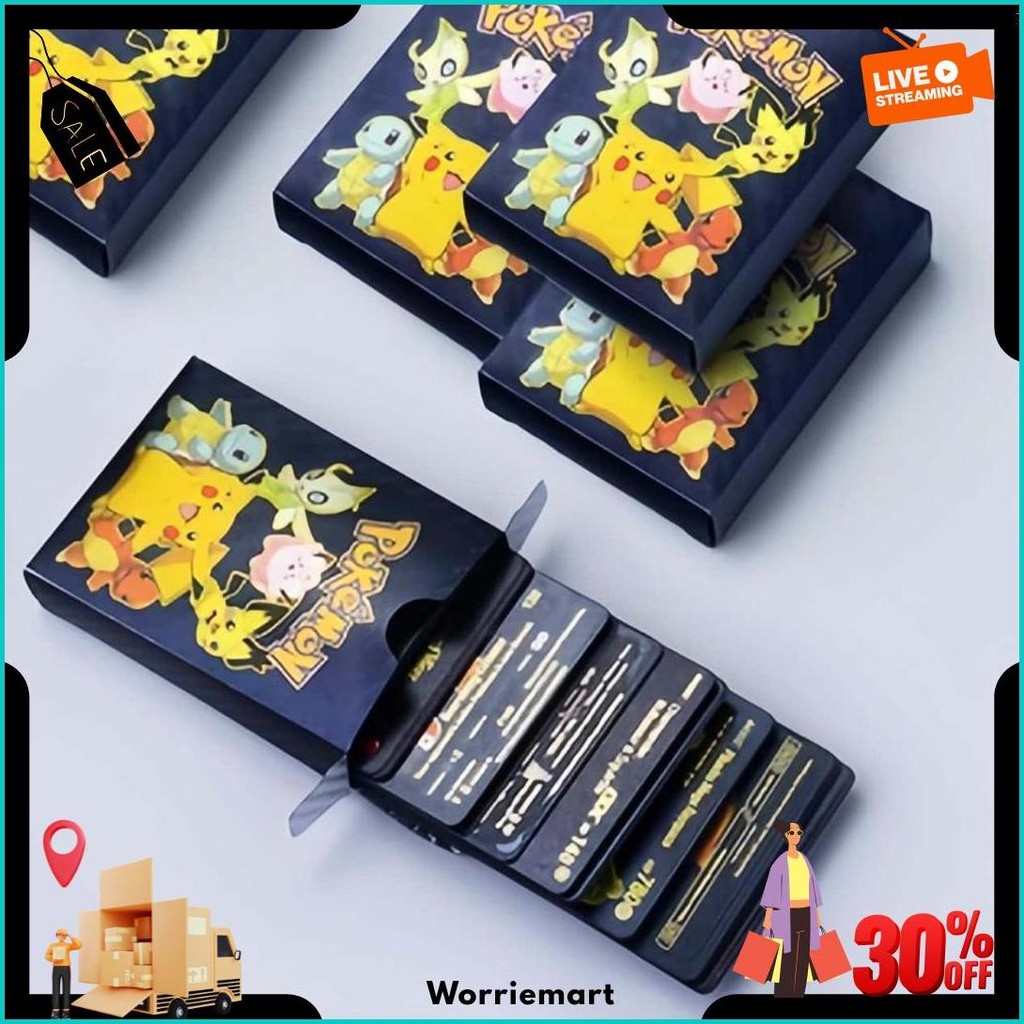 Ready Kartu Pokemon Warni 55/220Pcs Bahasa Inggris Kartu Pokemon Original Terlaris