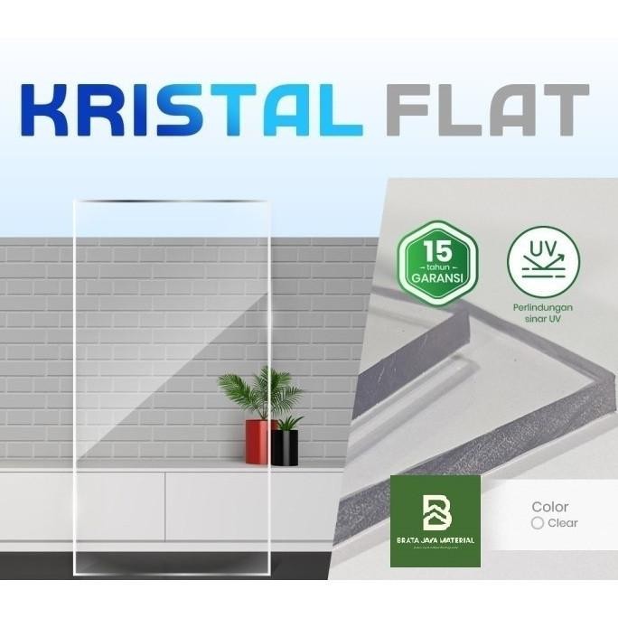 Kristal Flat Atap Kanopi Polycarbonate 1.5mm Polikarbonat Poly
