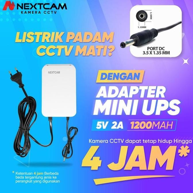 Smart Portable Mini UPS 5V2A Adaptor UPS 5Volt CCTV Camera Konektor DC Konektor TypeC MicroUSB