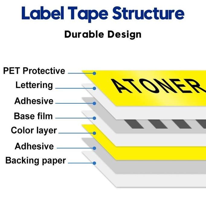 DF322>> BROTHER STRONG ADHESIVE Tape 9mm TZeS621 TZe-S621 Black on Yellow | TZeS221 TZe-S221 Black o