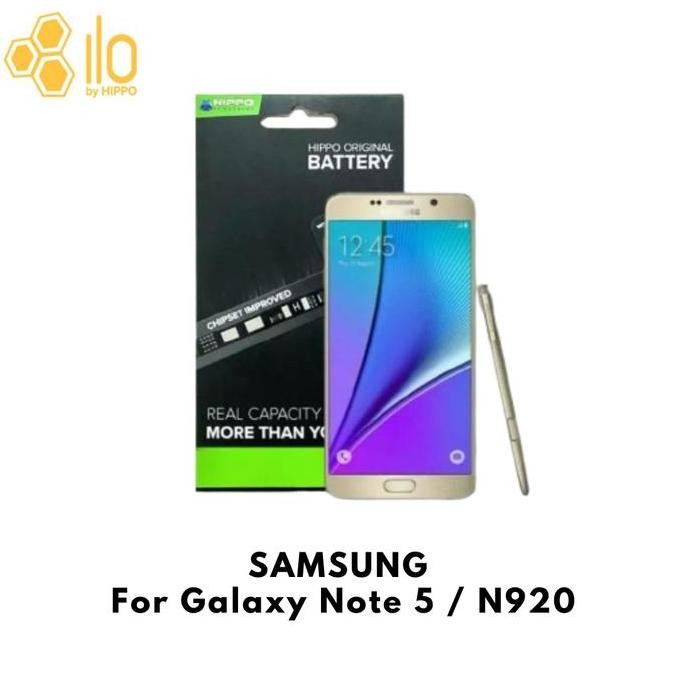 Hippo Baterai Baterry 100% Ori Baterai Samsung Galaxy Note 5 N920  3000Mah Batere Premium Batu Batre