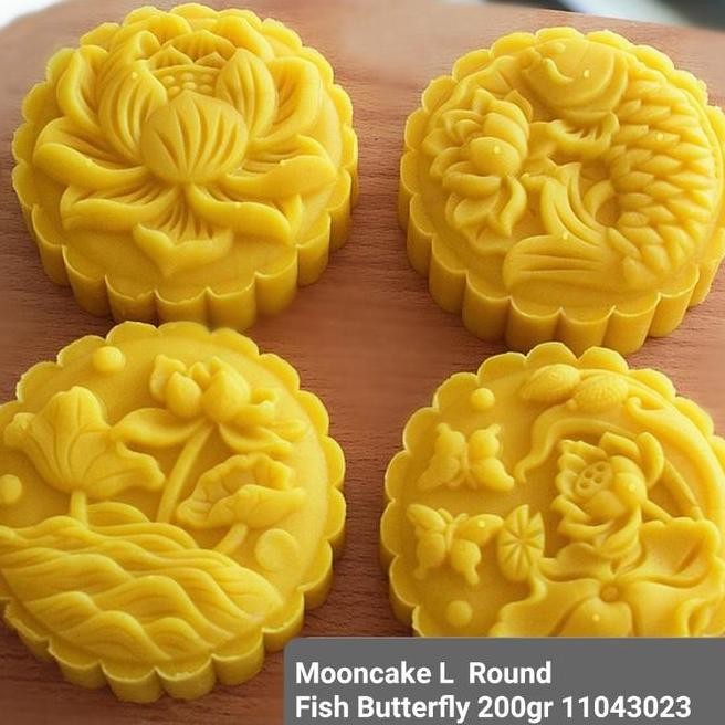 CETAKAN MOONCAKE MOULD L 200G BULAT FISH BUTTERFLY ROUND MOON CAKE
