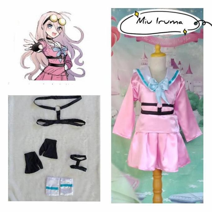 Kostum Cosplay Game Anime Jepang Miu Iruma Danganronpa V3 Anak