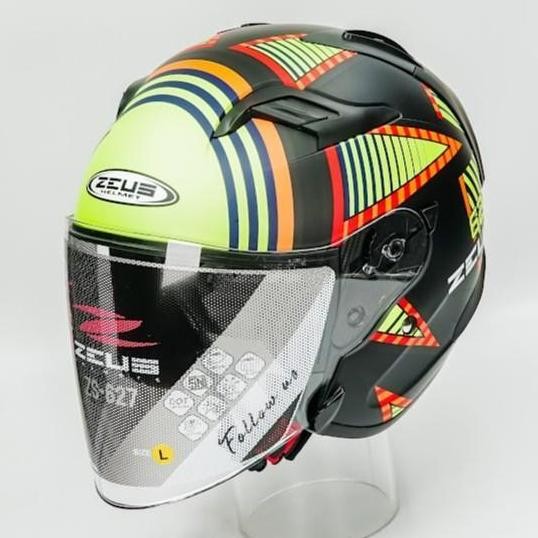 Zeus Zs627 Z627 Bm10 Matt Black/Yellow Half Face