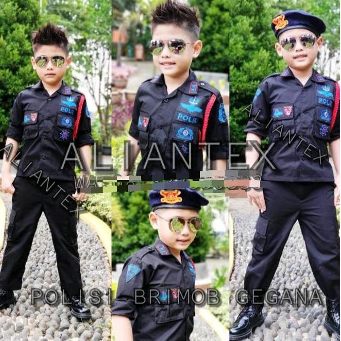 Baju Profesi Pdl Brimob Hitam Anak