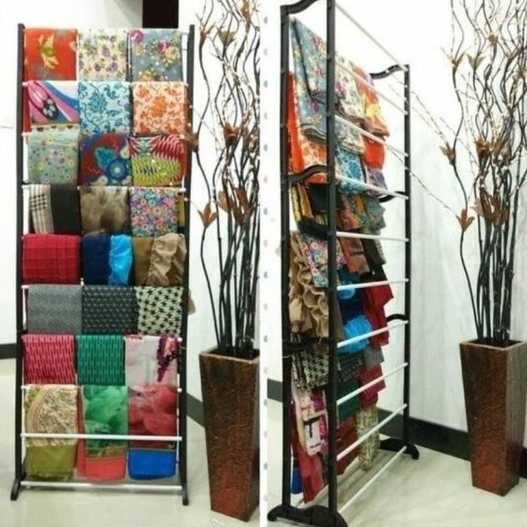 Ladder Stand Hanger Rak Tangga Besi Gantungan Sajadah Mukena Sarung Handuk Rak Mushola Rumah Masjid 