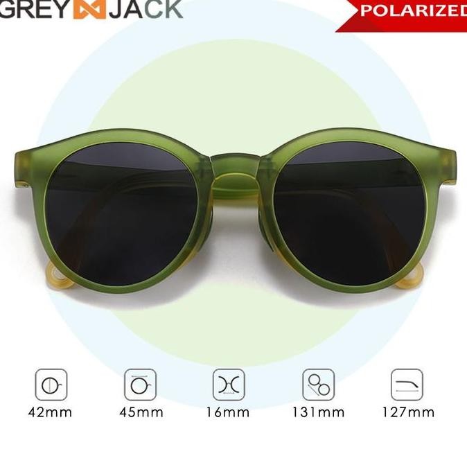 Grey Jack Kacamata Anak Hitam Sunglasses Polarized Kids Foldable 0115
