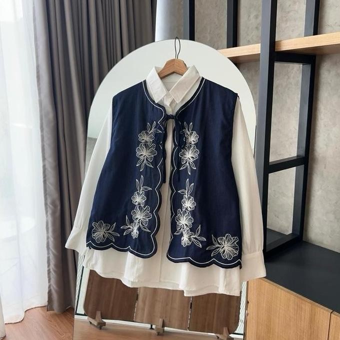 By.HANA 579 | Denim Series | Vest Dan Kemeja Denim | Denim Bordir