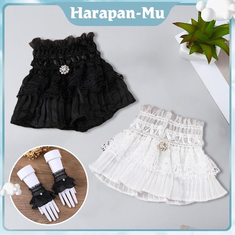 UGNDA Manset Tangan Renda Wanita Sarung Tangan Manset Renda Melengkung Manset Tangan Wanita Pendek