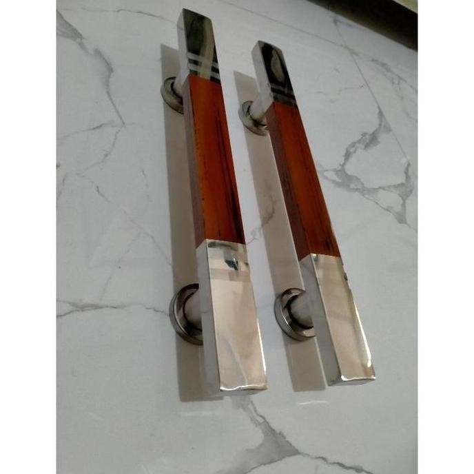 handle pintu motif kayu tarikan pintu minimalis coklat ASLI