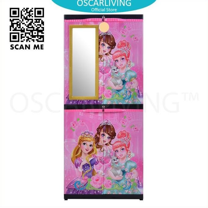 Promo Sinbak Lemari Plastik + KACA Motif PRINCESS/Lemari Pakaian TERBARU COD