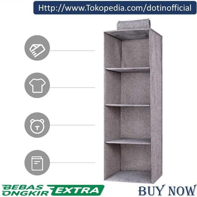 Promo Rak Pakaian Gantung Lipat 4 Susun / Rak Kain Lemari Baju Celana COD