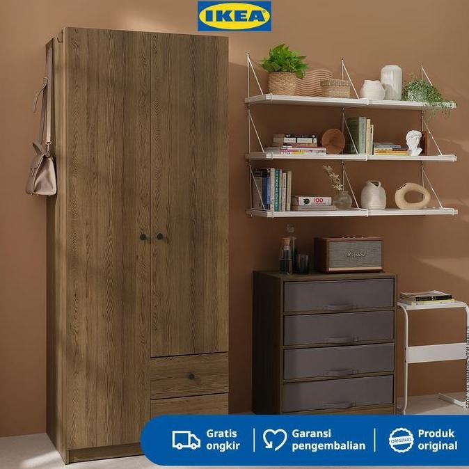 Promo IKEA BRUKSVARA Lemari Pakaian 2 Pintu dan 2 Laci Minimalis 79x57x201 cm  Furniture COD