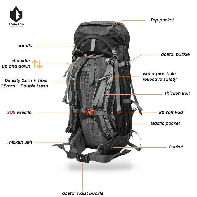 Bogaboo Morigus 60 Liter +Cover Bag  -Tas Carrier Gunung Ultralight - Tas Keril Ransel Gunung