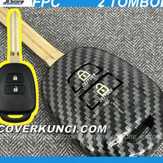 Casing New Yaris Cover Kunci Carbon 2Tbl Fpc Yaris Sarung Remote Yaris Carbon Kunci Tusuk