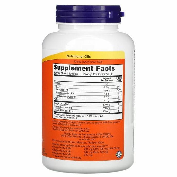 Now Foods Super Omega 369 3-6-9 1200 Mg 180 Soft Cardiovascular Health Original