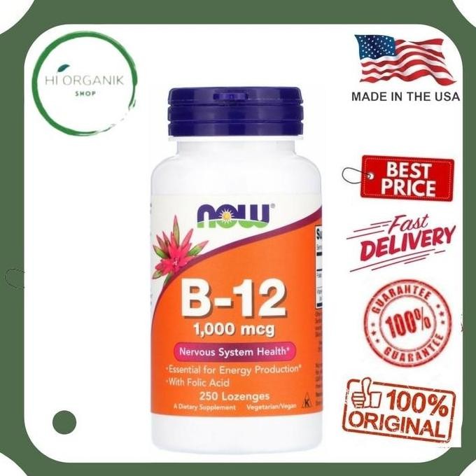 Now Foods B-12 B12 B 12 1000 Mcg 250 Lozenges Vitamin B 12 B12 Original