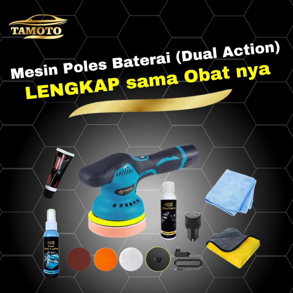 Mesin poles baterai tanpa kabel / Alat mesin poles body mobil motor penghilang baret lecet goresan b