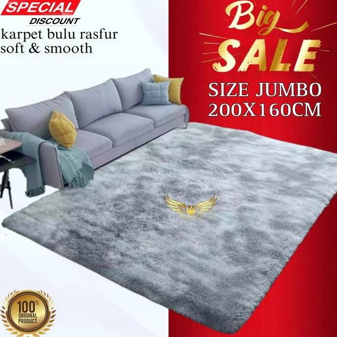 karpet bulu ukuran besar 200x160x5cm