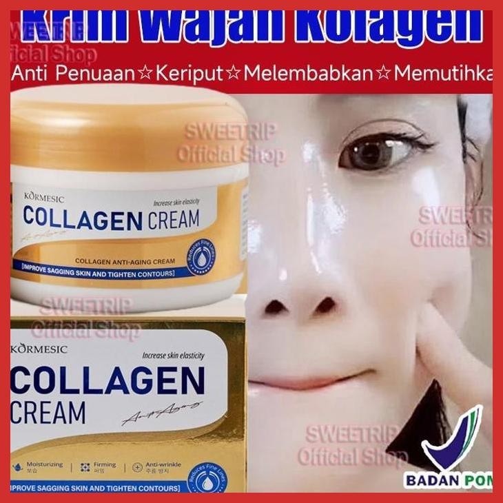 (PERAWATAN DIRI) COLLAGEN CREAM SIANG MALAM MOISTURIZER BPOM 80G KRIM PEMUTIH WAJAH GLOWING CEPAT RE