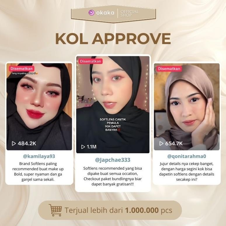 Terlaris Okaka Softlens Kpop Style Mata Minus Normal Big Eye Softlens Minus Eye Contact Lens Brown G