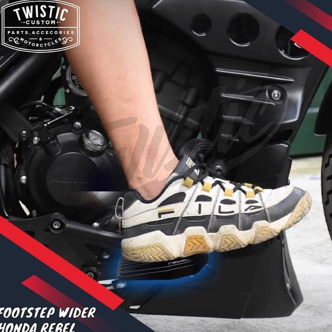 Footstep Foot Peg Pijakan Kaki Wider Lebar Motor Honda Rebel 500 Cm500 Bobber Custom Kualitas Terbai