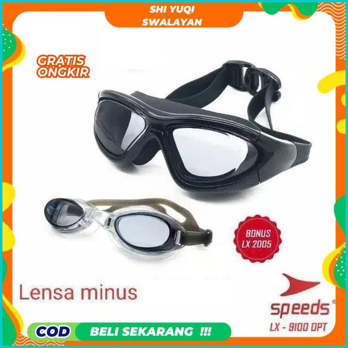 KACAMATA KACA MATA RENANG GOOGLES DEWASA LENSA MINUS 2 3 4 + - OPT9100 TERJAMIN BEST