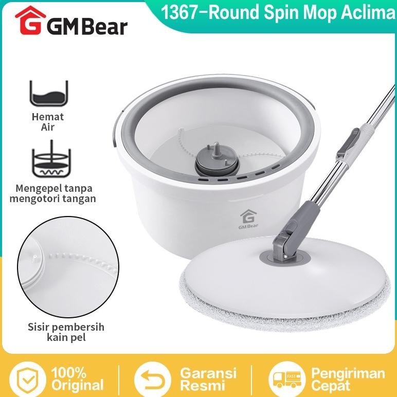LEGOLANT- GM Bear Alat Pel Lantai Putar Otomatis Tanpa Peras 1367 - Spin Mop Pel Pelan Lantai