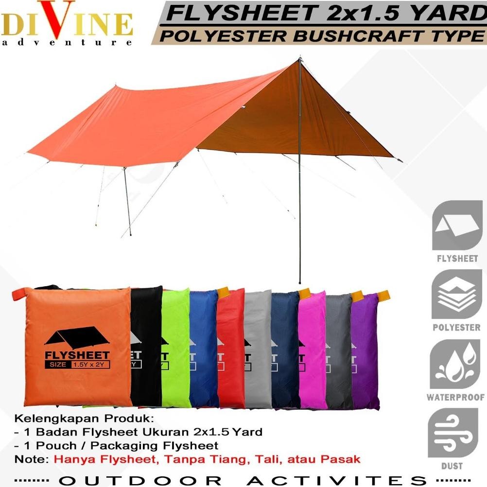 Flysheet tenda 200 x 150 Waterproof Camping Atap tenda Outdoor Kanopi Tenda flysheet tahan sinar UV